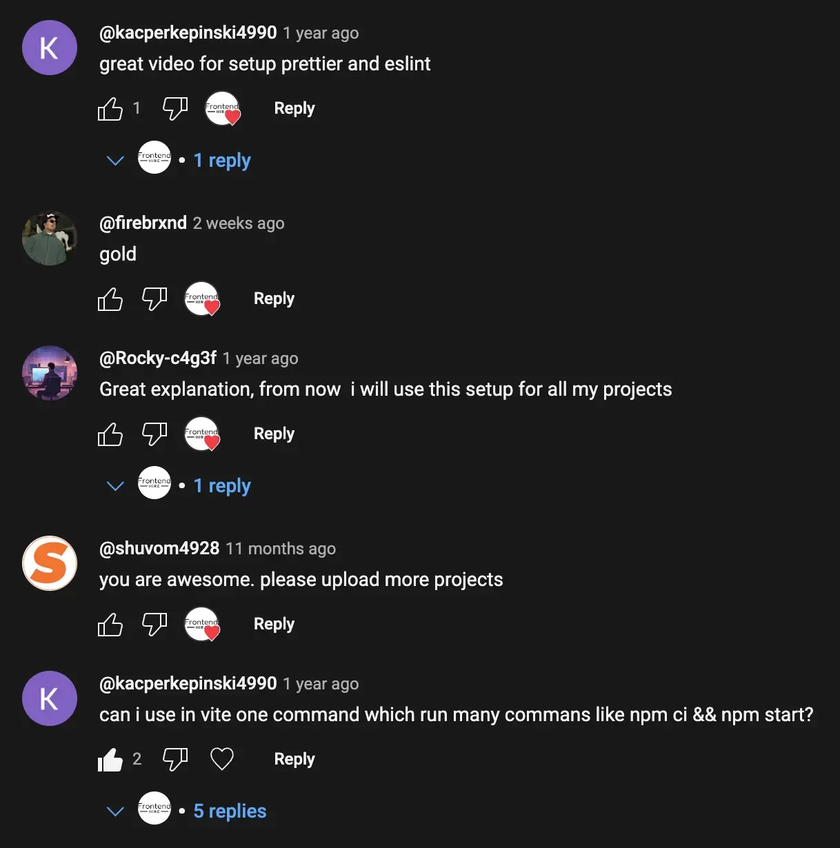 YouTube comment 1