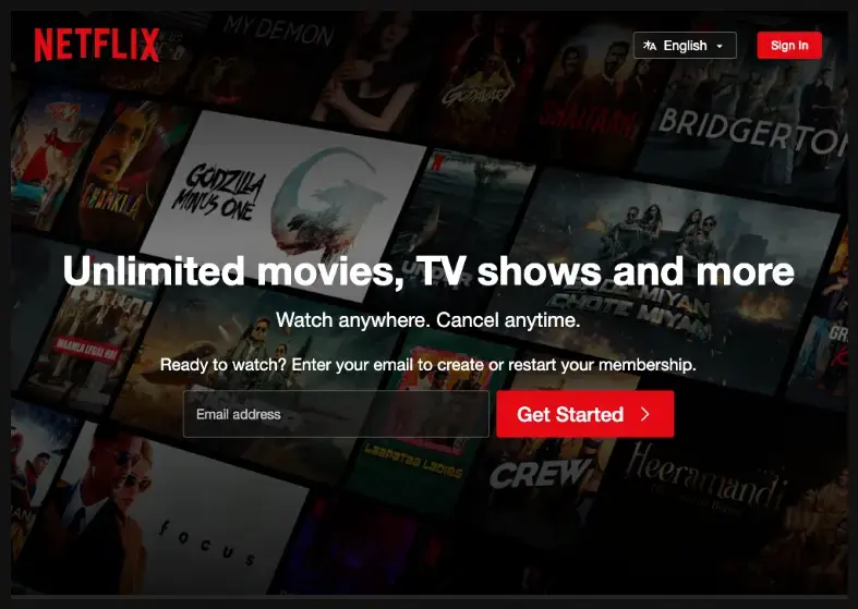 Netflix Landing Page but for our location