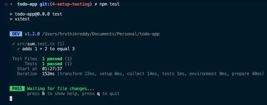 Sample Test Output