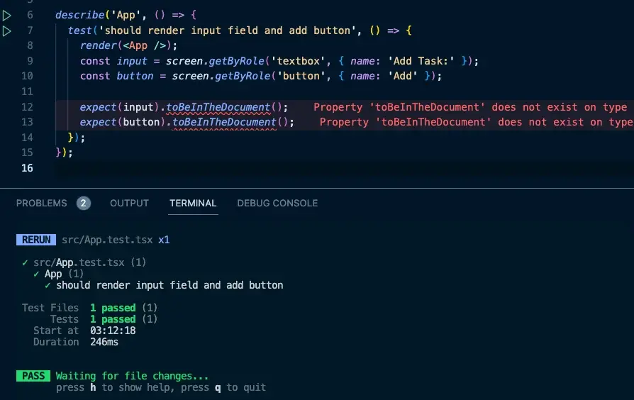 TypeScript error