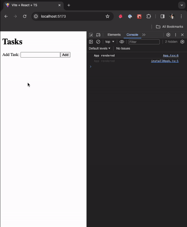 App does not re-render on input change